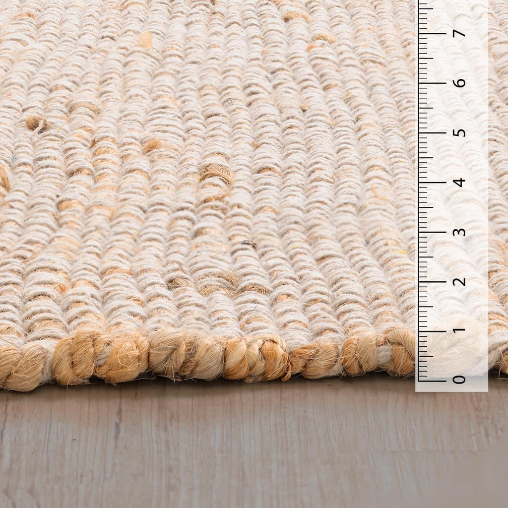 Rectangle 2'x6' Jute Cotton Runner Rug