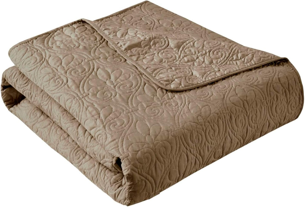 Park 60"x70" Khaki Damask Throw Blanket