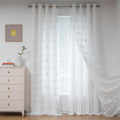 95 Inch White Pom Pom Curtains