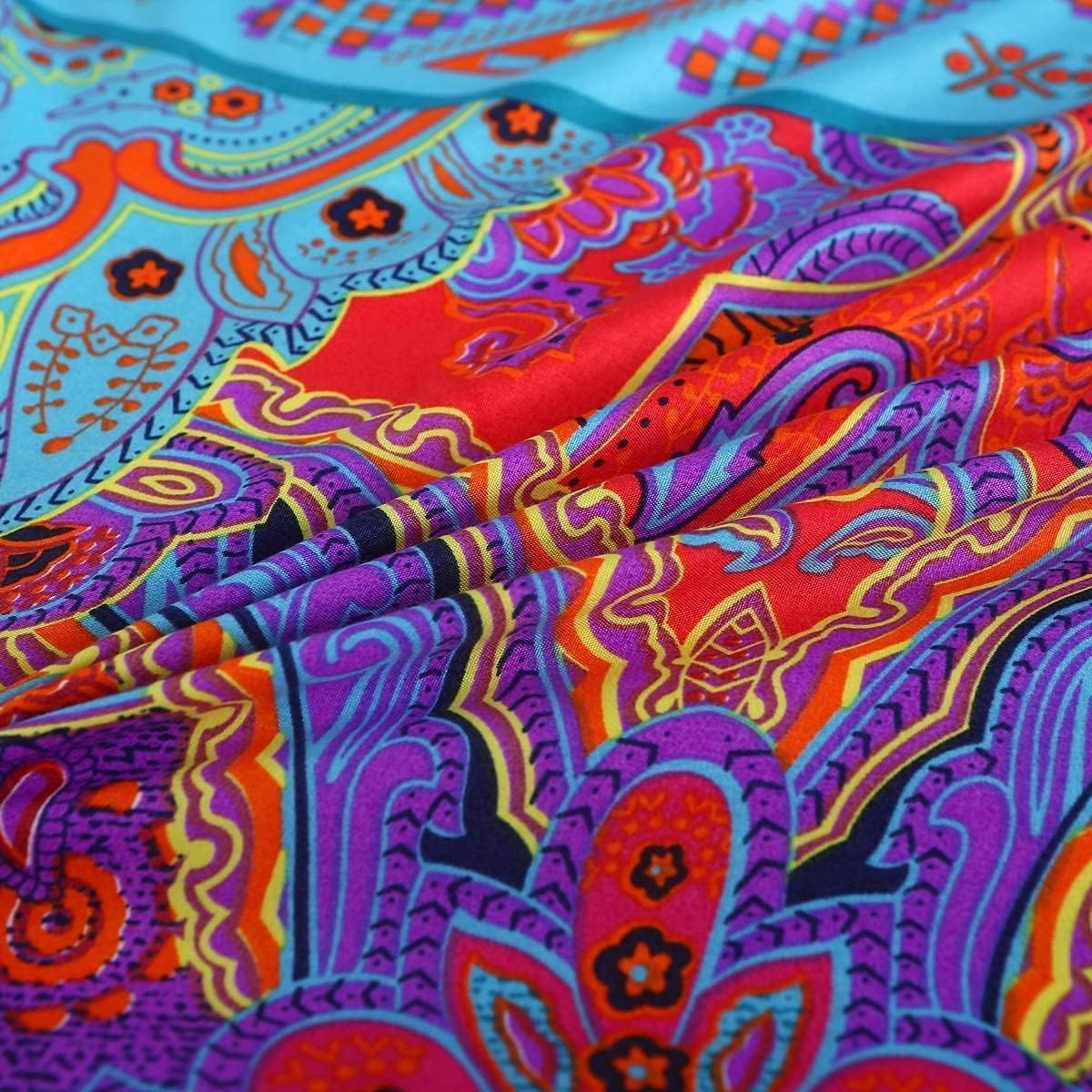 Orange Floral Boho Duvet Cover Set