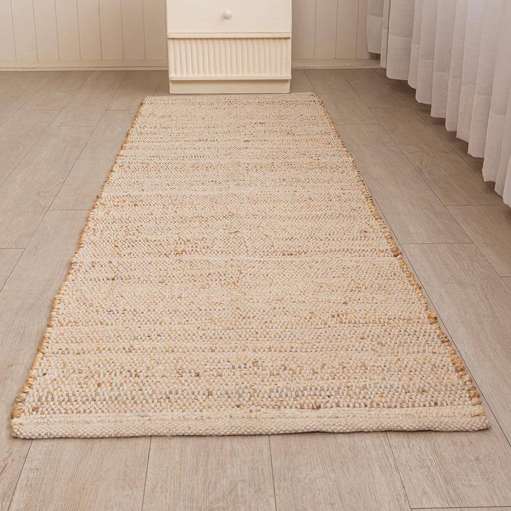 Rectangle 2'x6' Jute Cotton Runner Rug