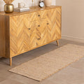 Rectangle 2'x6' Jute Cotton Runner Rug