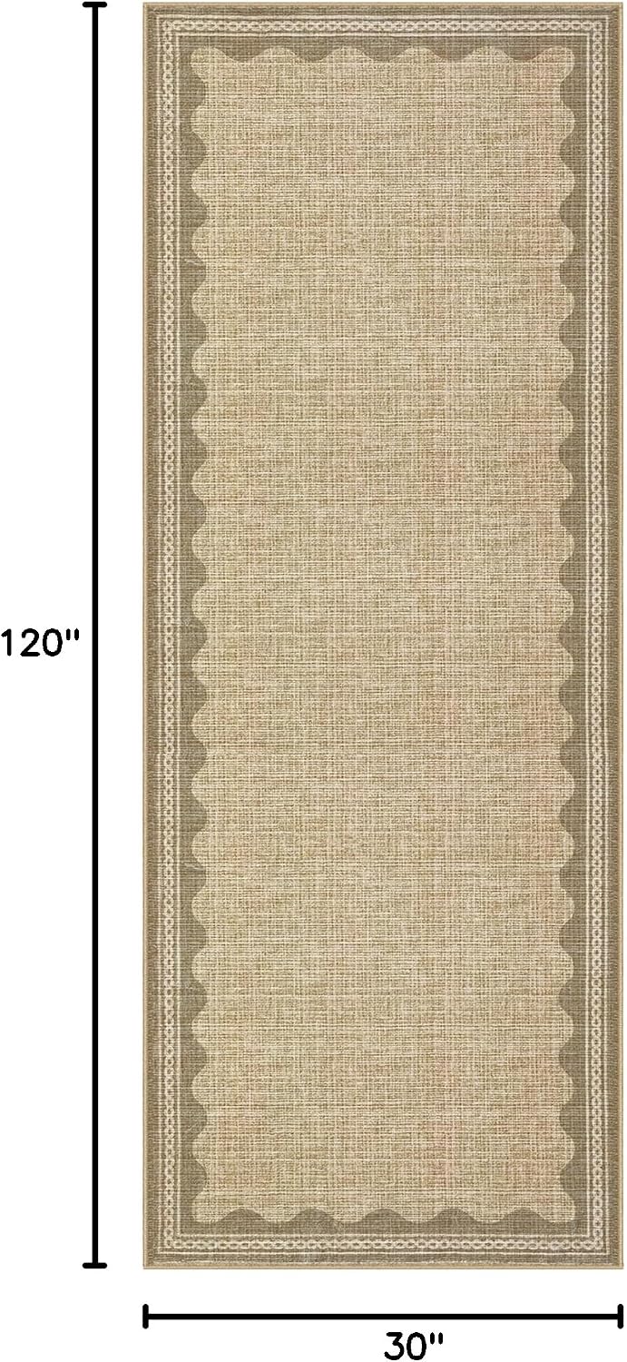 2x10 Scalloped Jute Runner Rug