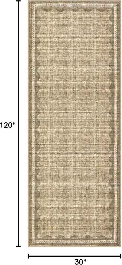 2x10 Scalloped Jute Runner Rug