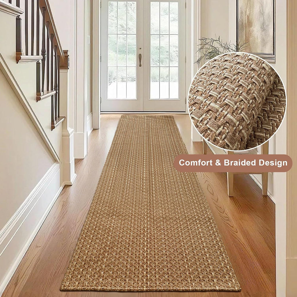 2x6 Faux Jute Braided Runner Rug