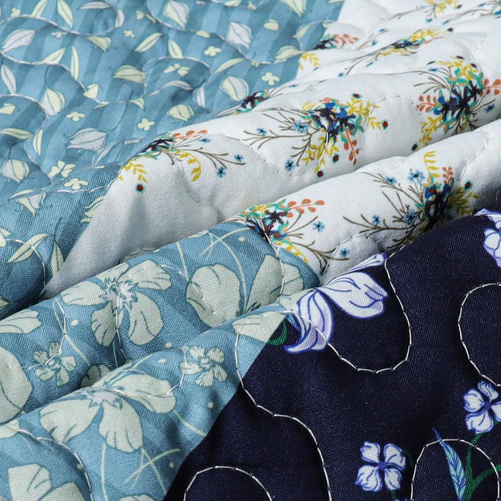 50"x60" Blue Patchwork Throw Blanket