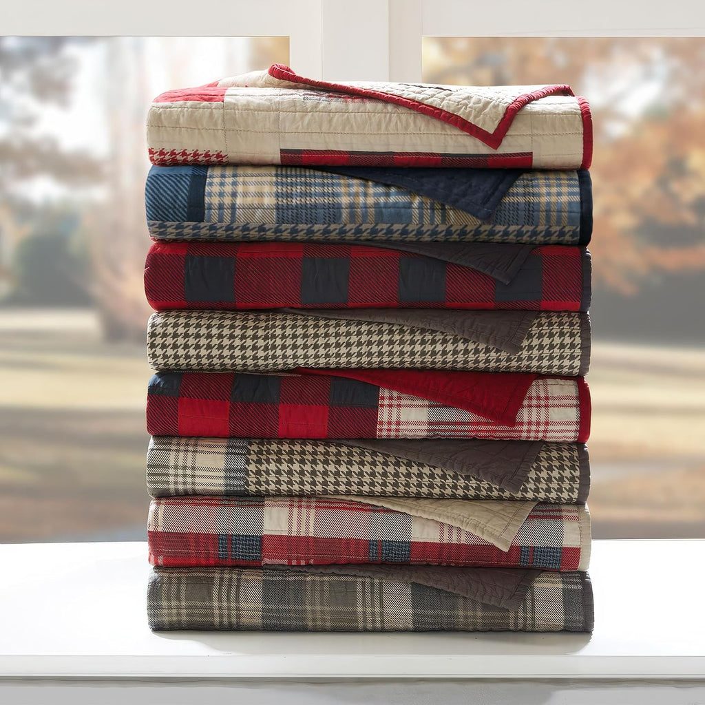 50"x70" Tan Moose Patchwork Throw