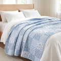50"x60" Blue Floral Patchwork Quilt