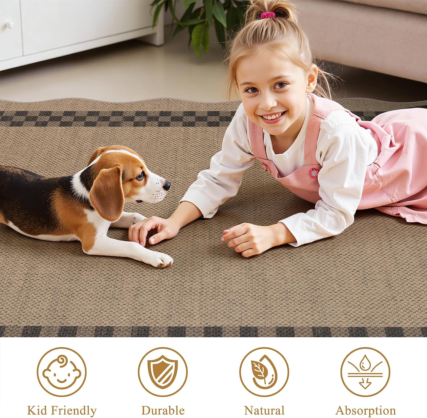 2'x6' Faux Jute Hallway Runner Rug