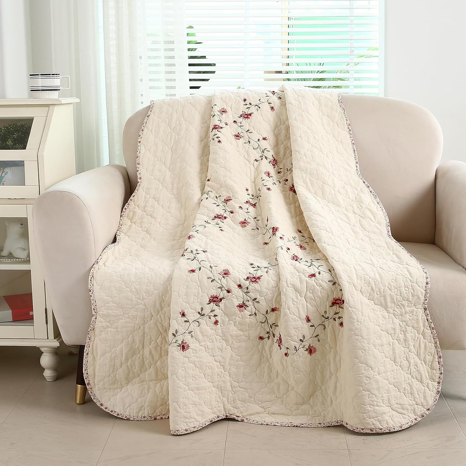 50x60 Floral Patchwork Throw Blanket