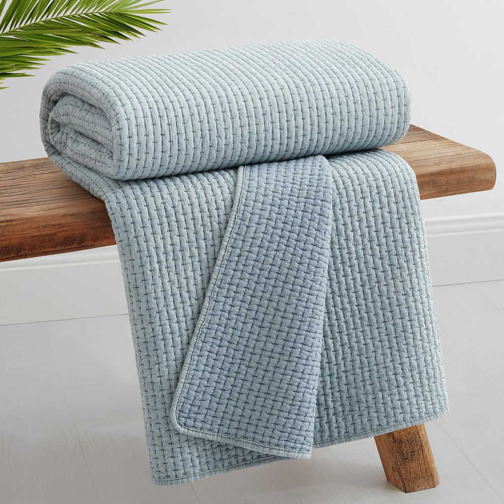 50x60 Pick‑Stitch Chambray Throw Blanket