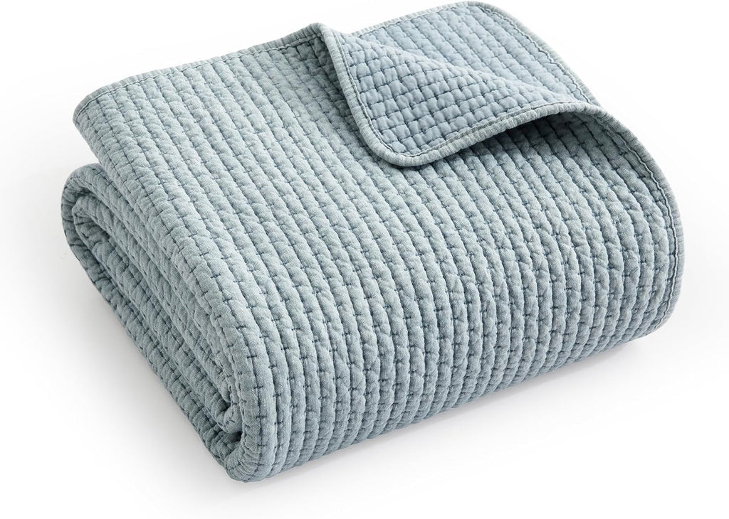 50x60 Pick‑Stitch Chambray Throw Blanket