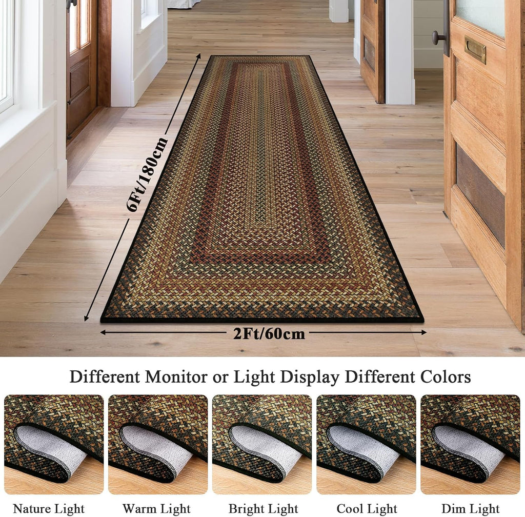 2x6 Faux Jute Braided Runner Rug