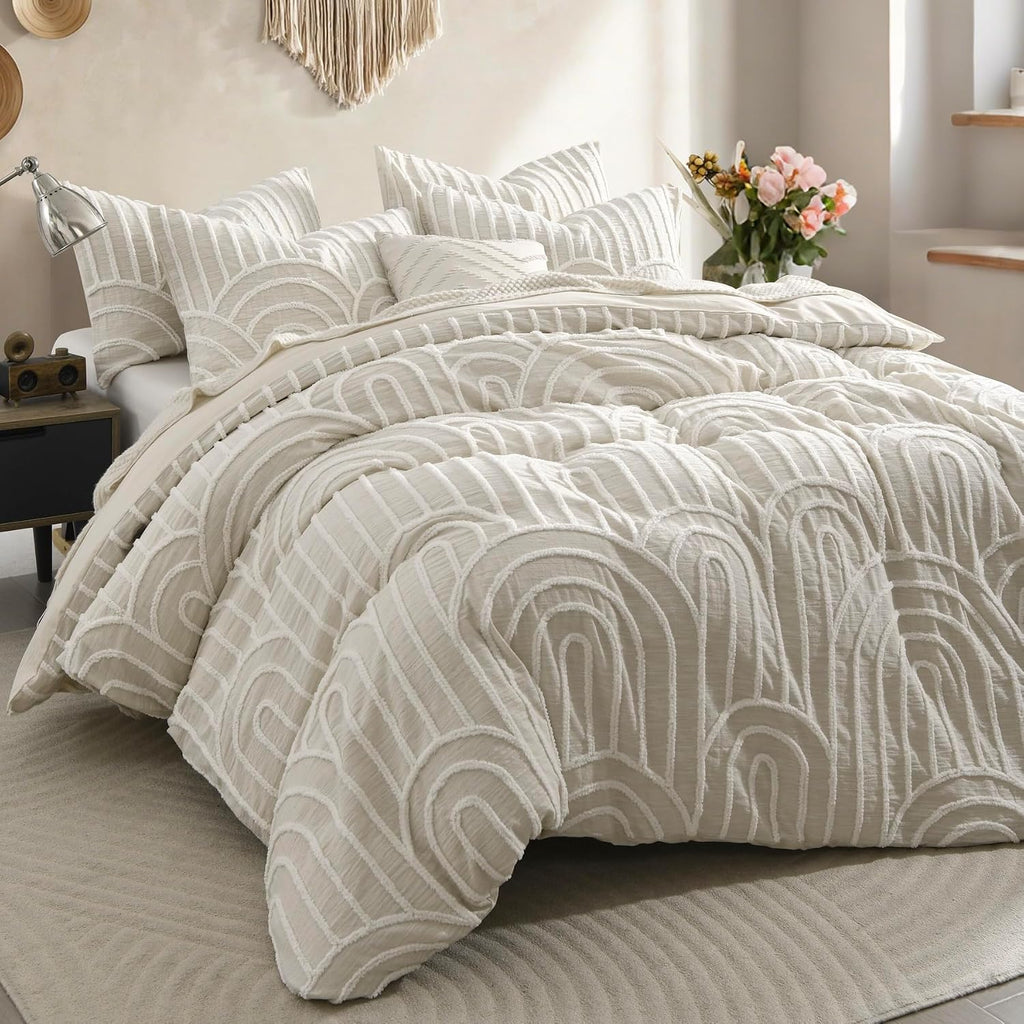90"x90" Boho Tufted Duvet Cover Set