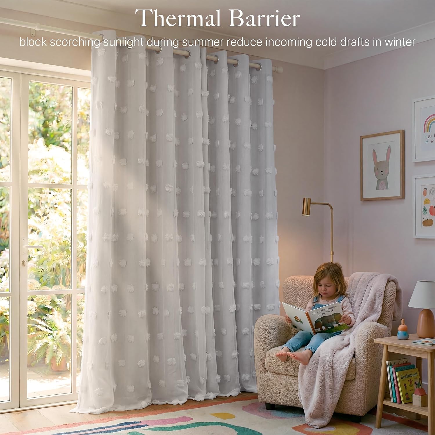52Wx84L Pom Pom Blackout Curtains