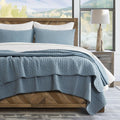Walsh Queen Dusty Blue Cross Stitch Quilt