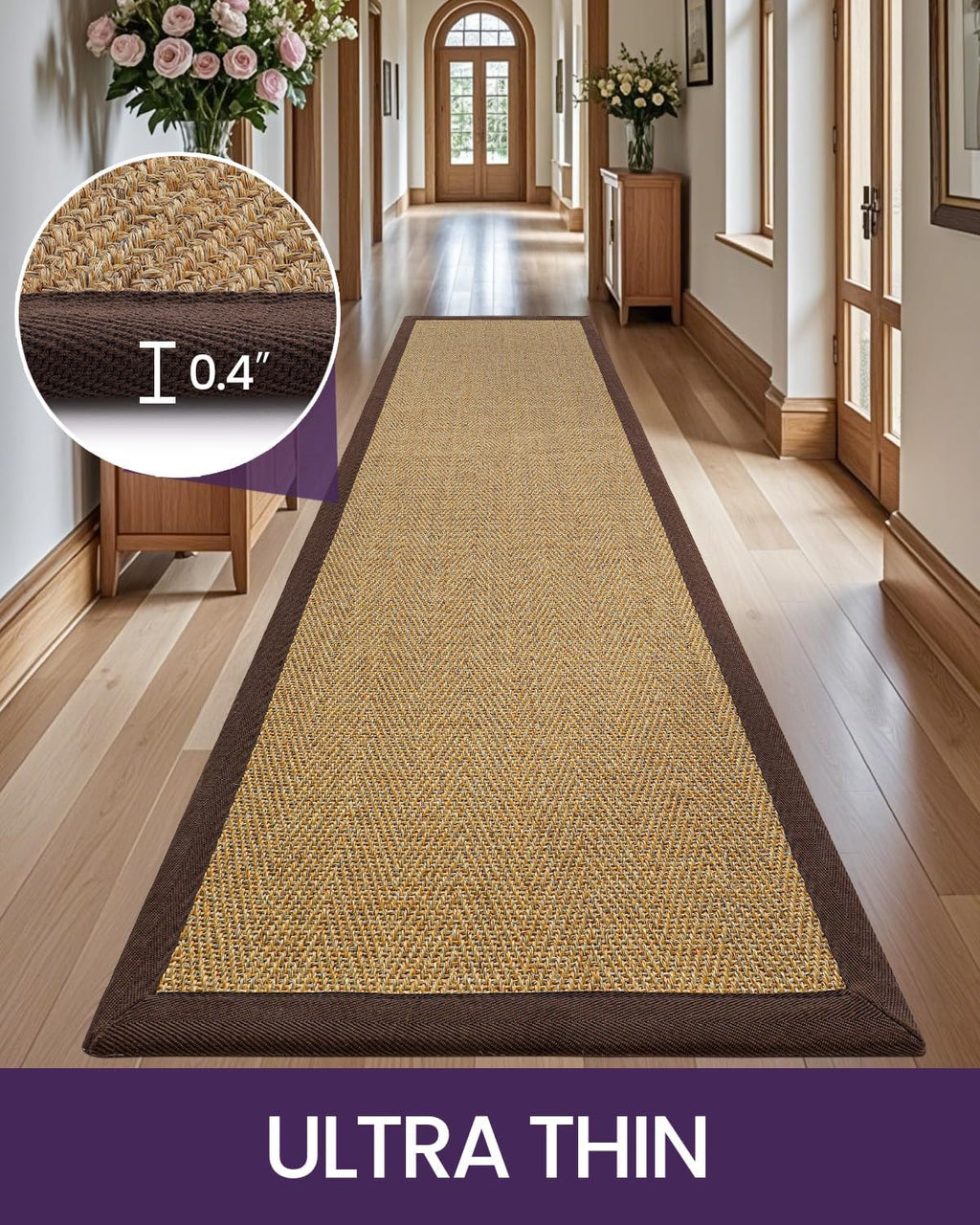 2x7 Jute Braided Hallway Runner Rug