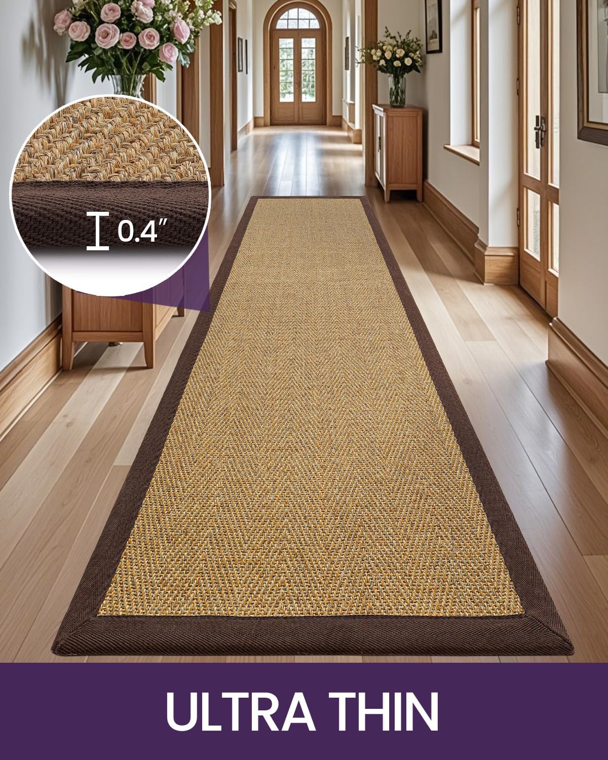 2x7 Jute Braided Hallway Runner Rug