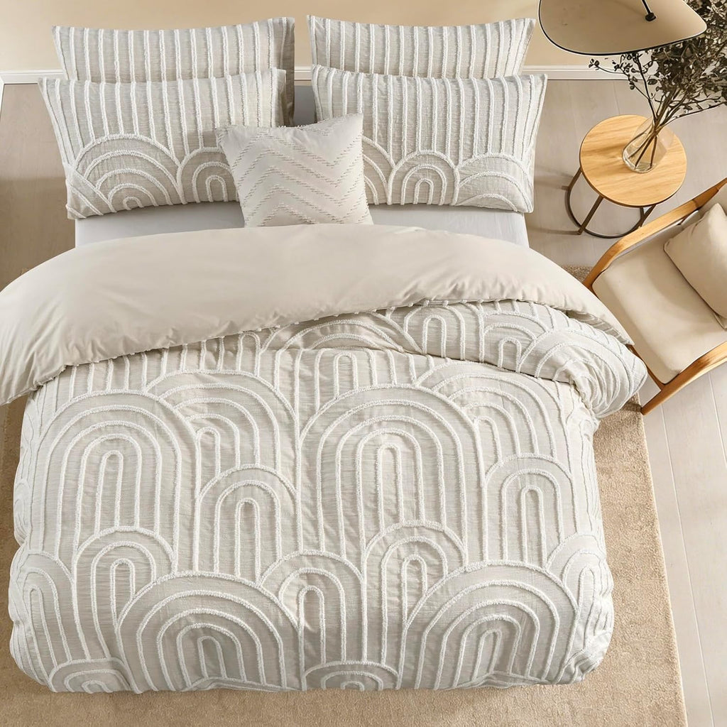 90"x90" Boho Tufted Duvet Cover Set