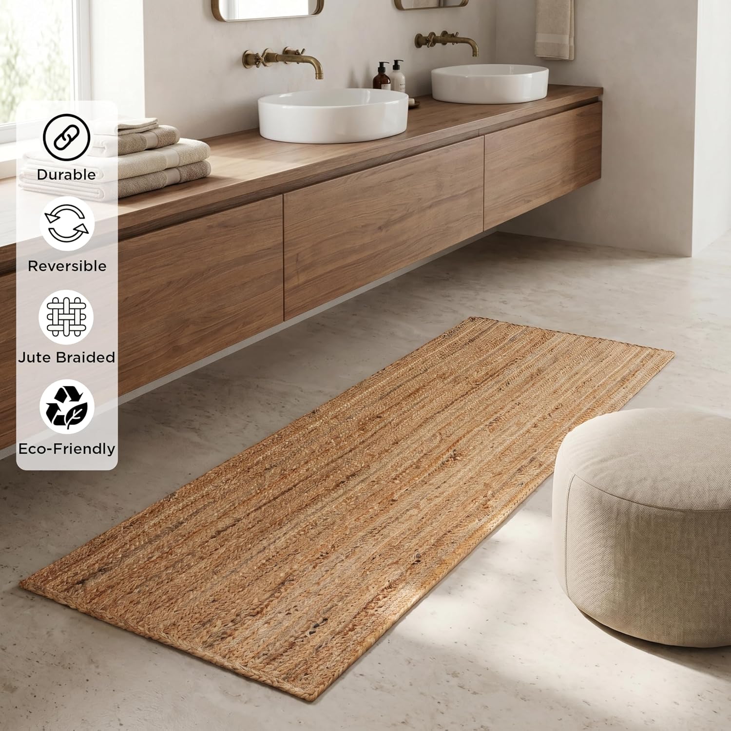 2x6 Jute Braided Runner Rug