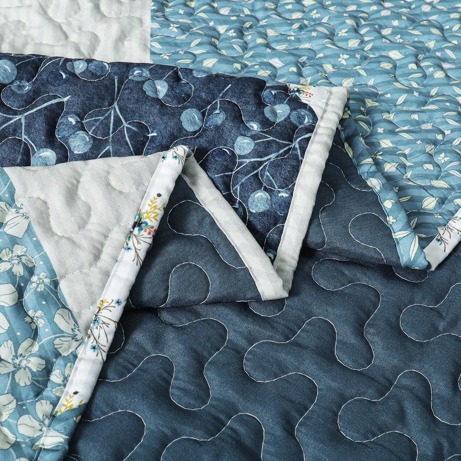 50"x60" Blue Patchwork Throw Blanket