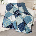 50"x60" Blue Patchwork Throw Blanket