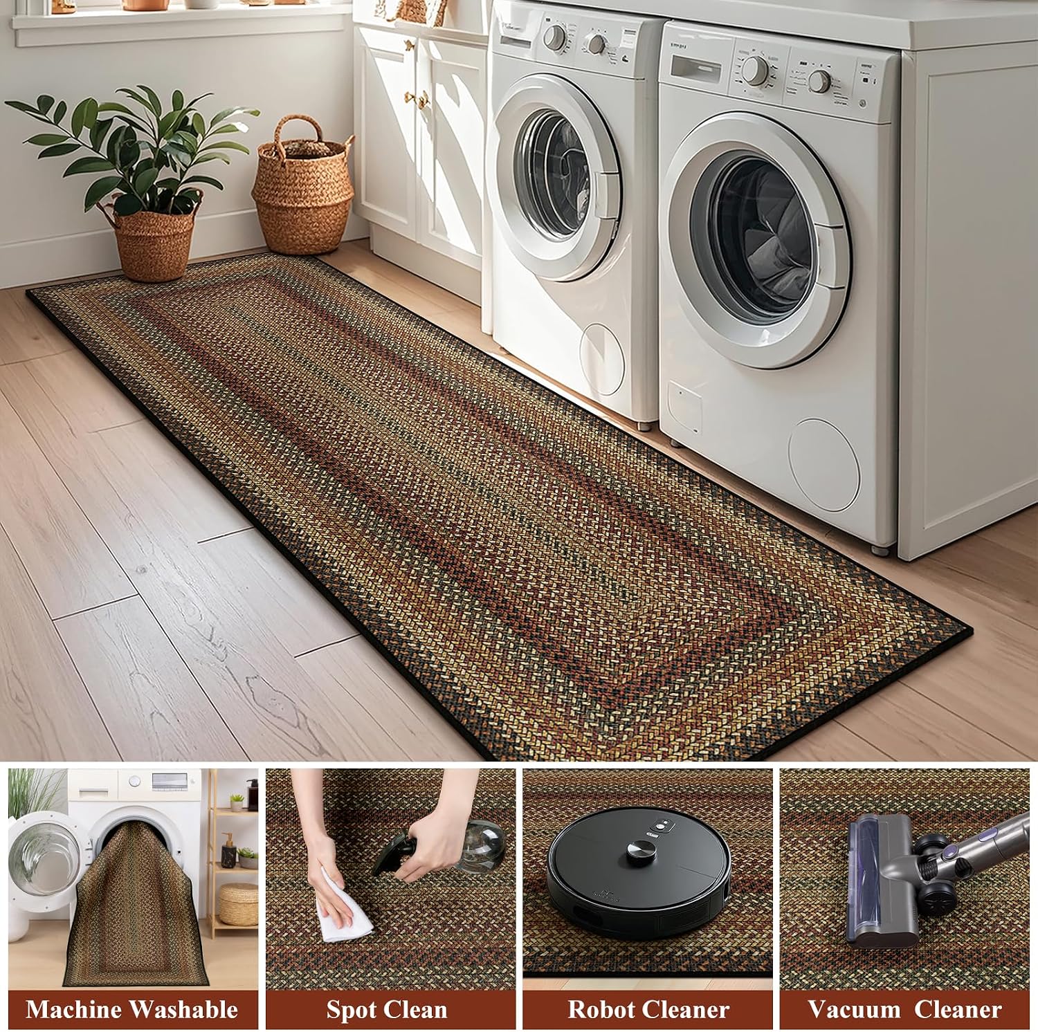 2x6 Faux Jute Braided Runner Rug